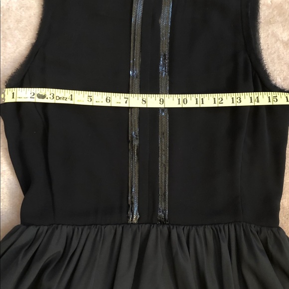 Jessica Simpson Fit & Flare Black Dress Tulle Sz 6 - Picture 4 of 8